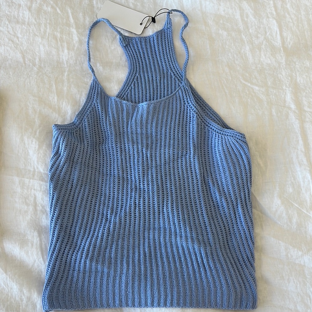 MOONCOLOUR Womens Pure Color Knit Camisole Strappy Sleeveless Racerback Crop Top
